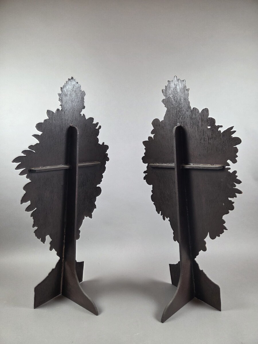 Pair of trompe l'oeil panels, early 20th century