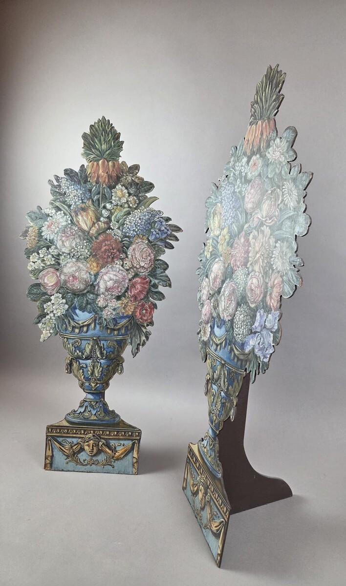 Pair of trompe l'oeil panels, early 20th century