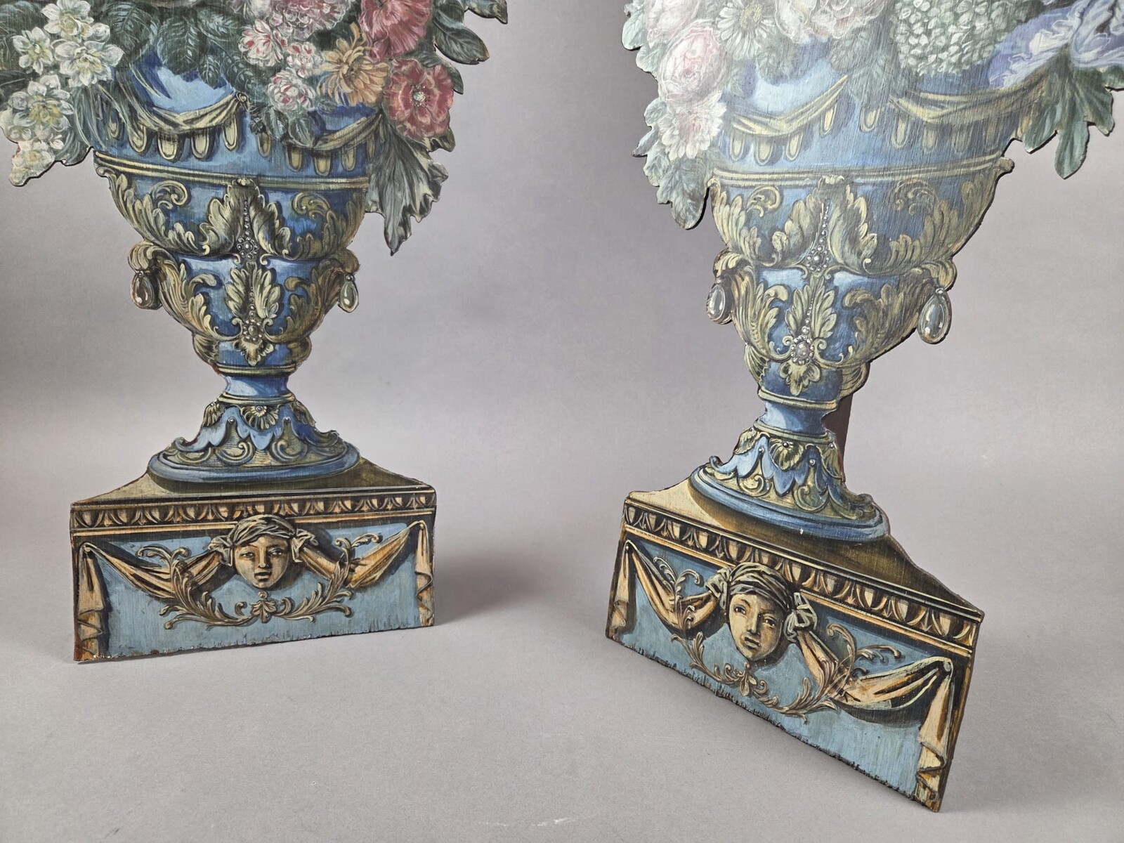 Pair of trompe l'oeil panels, early 20th century