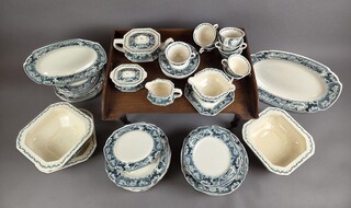 Part of a Maastricht earthenware dinner service, Victoria model, early 20th century, 66 pieces