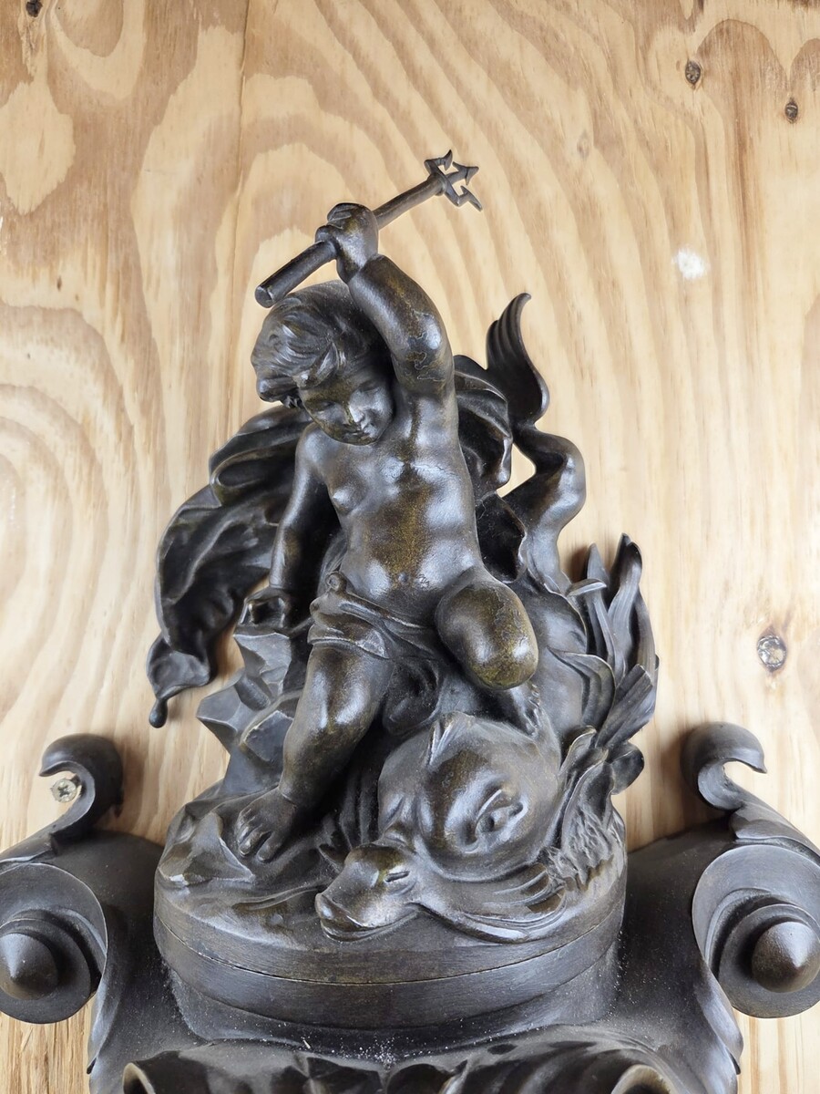 Patinated bronze fountain, 19th century