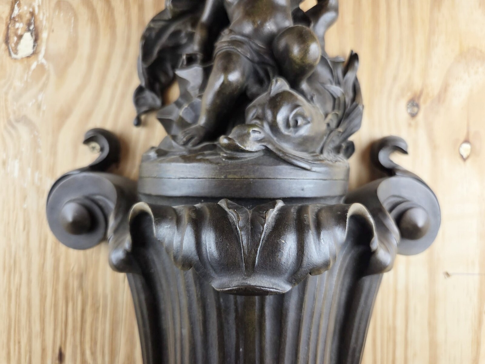 Patinated bronze fountain, 19th century