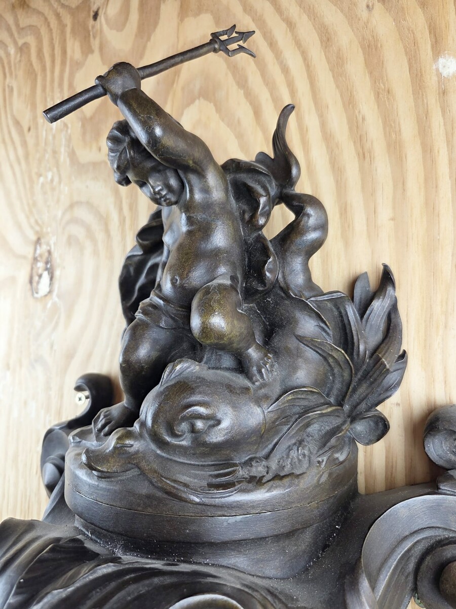Patinated bronze fountain, 19th century