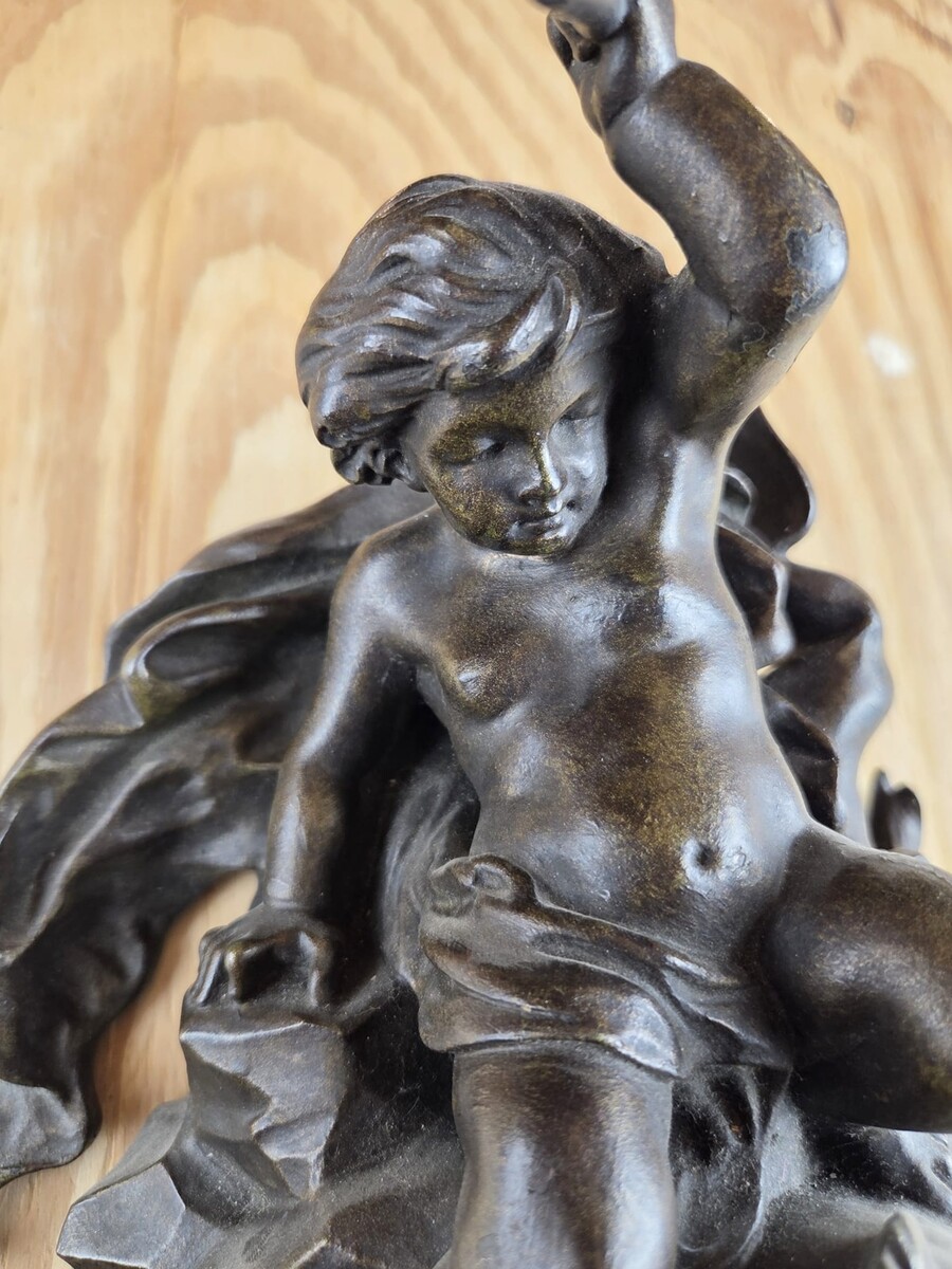 Patinated bronze fountain, 19th century