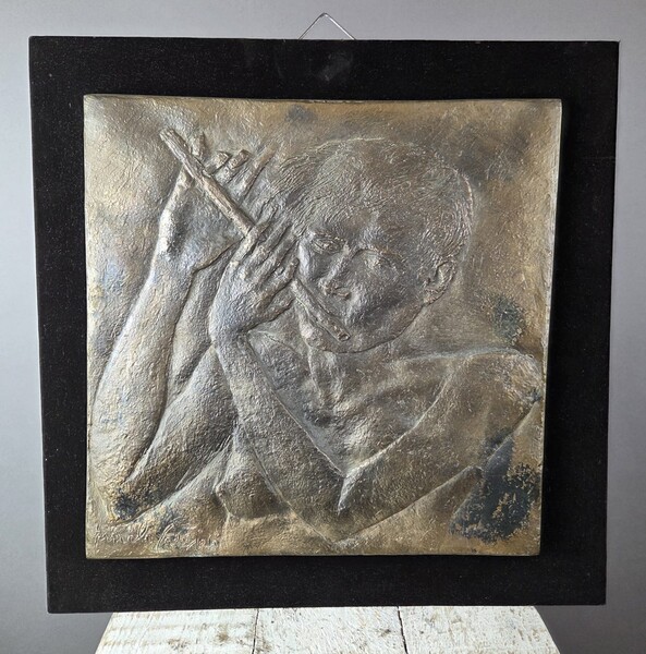 Pericle Fazzini, bronze bas relief 