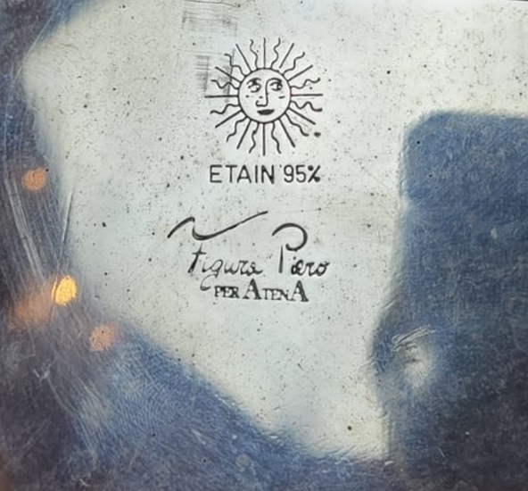 Pewter cooler signed Piro Figura - circa 1960