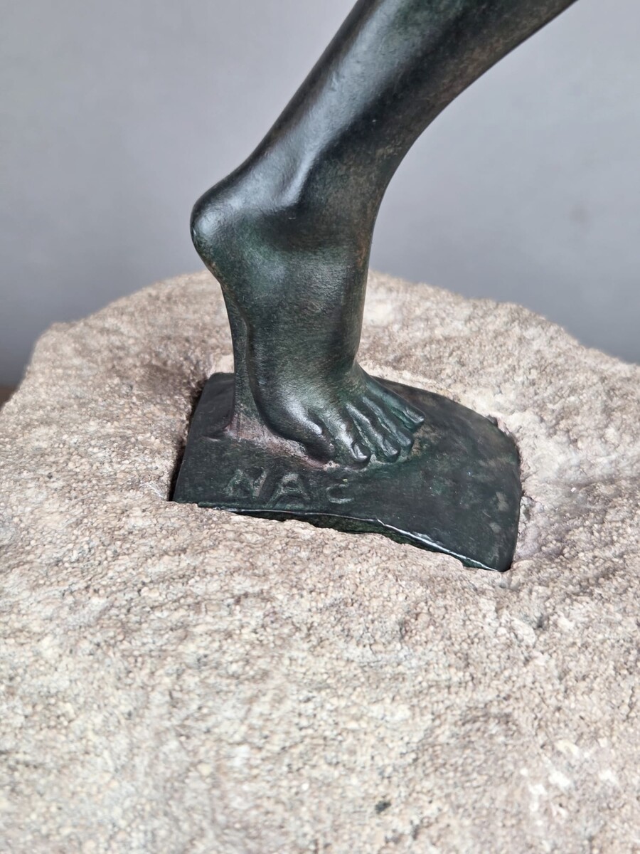 Pierre le Faguays, Max le Verrier Bronze with green patina 
