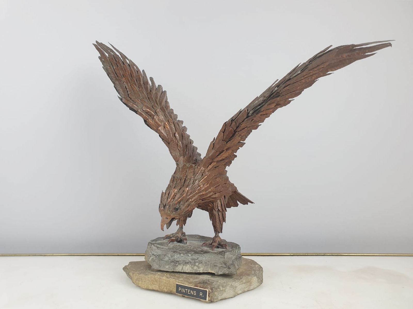 PINTENS Roger, Falcon in wrought iron and copper