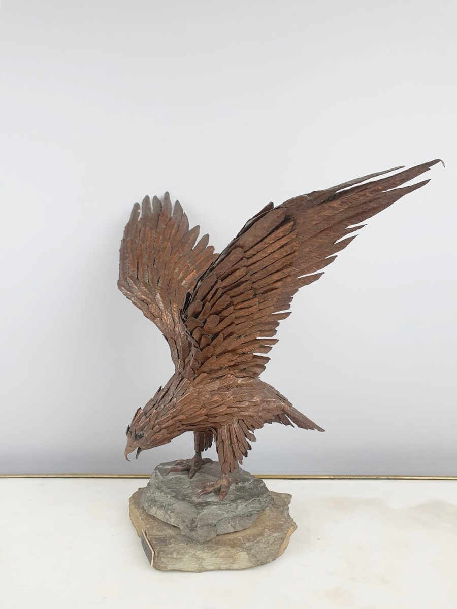 PINTENS Roger, Falcon in wrought iron and copper