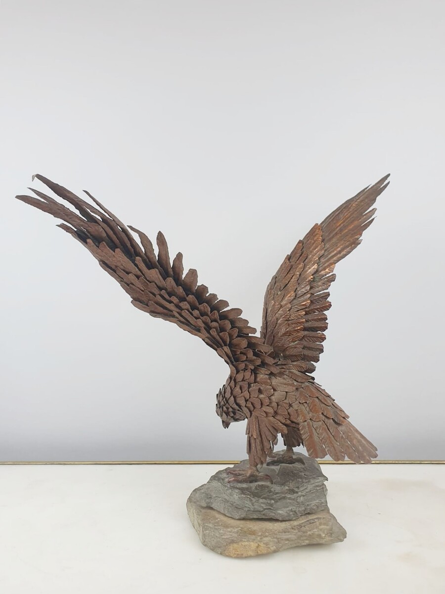 PINTENS Roger, Falcon in wrought iron and copper