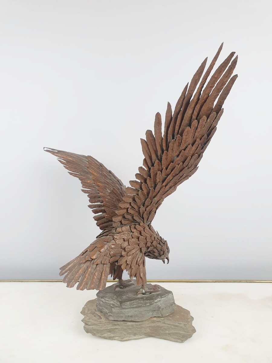 PINTENS Roger, Falcon in wrought iron and copper