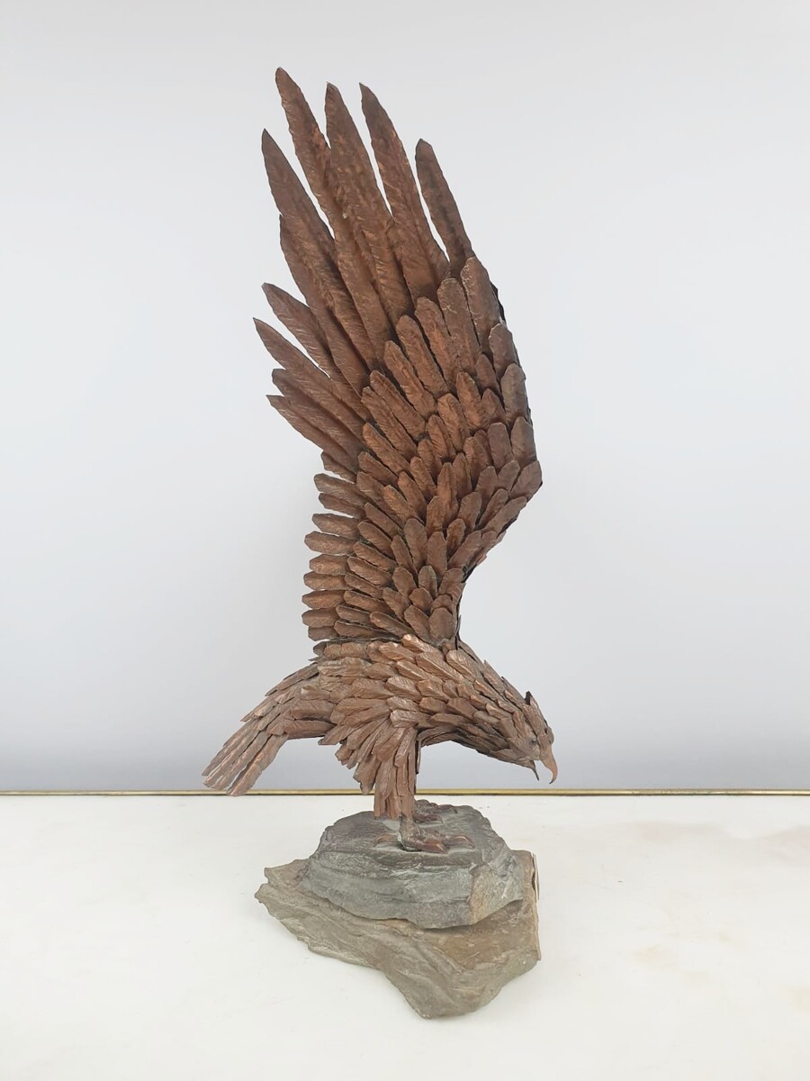 PINTENS Roger, Falcon in wrought iron and copper