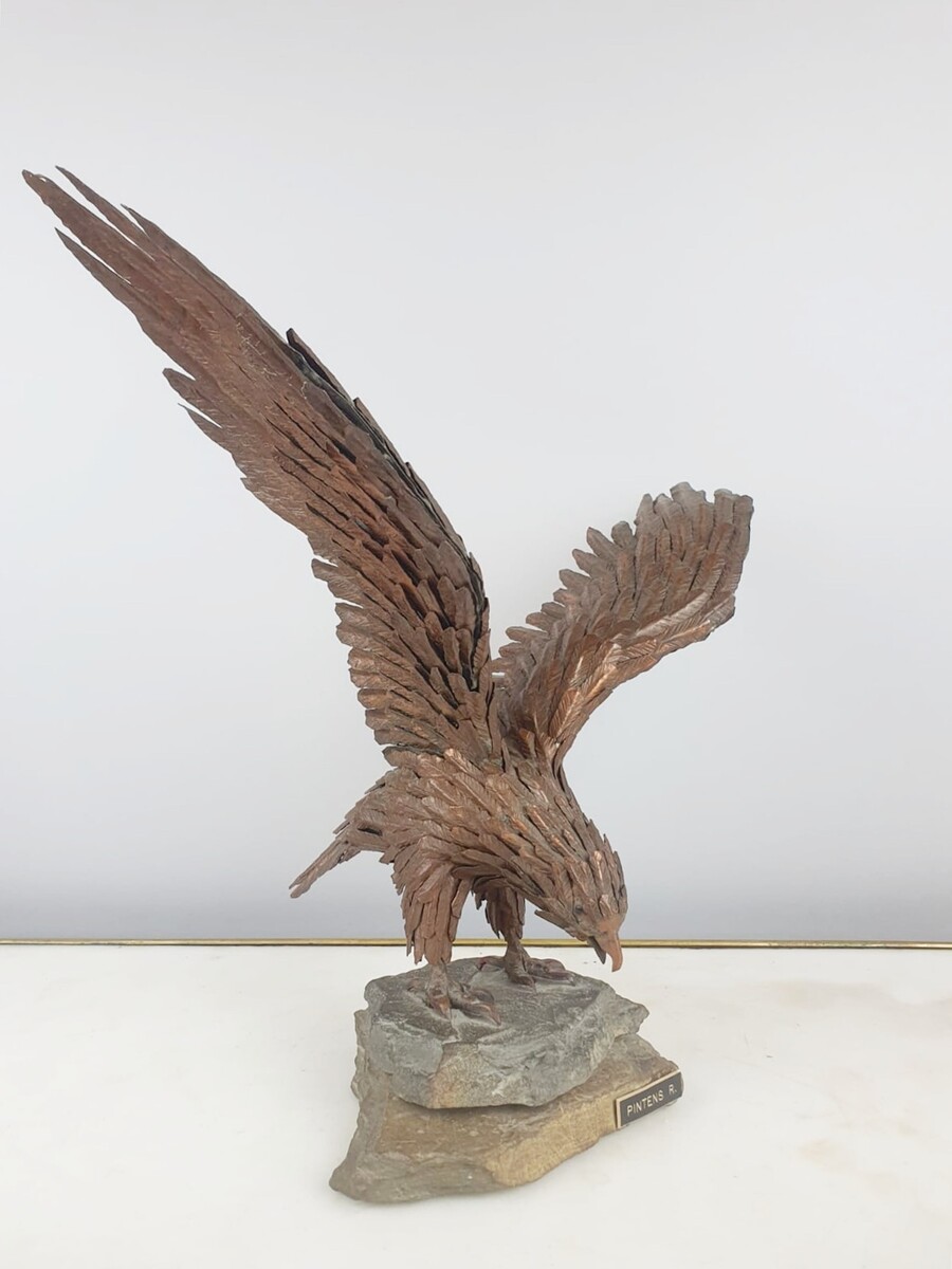 PINTENS Roger, Falcon in wrought iron and copper
