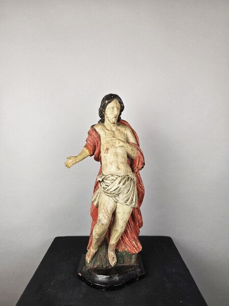 Polychrome carved wooden Christ, circa 1800