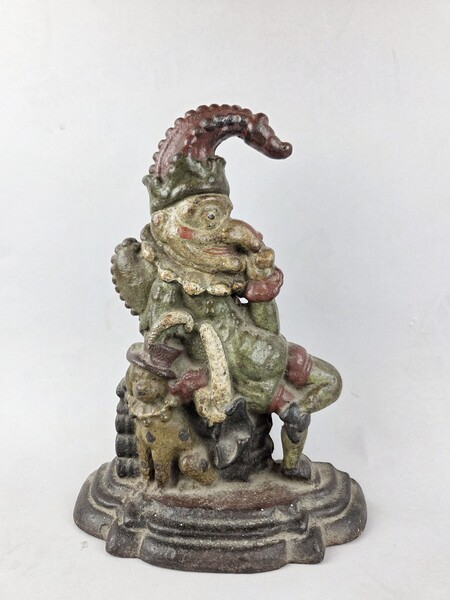 Polychrome cast iron doorstop, late 19th century