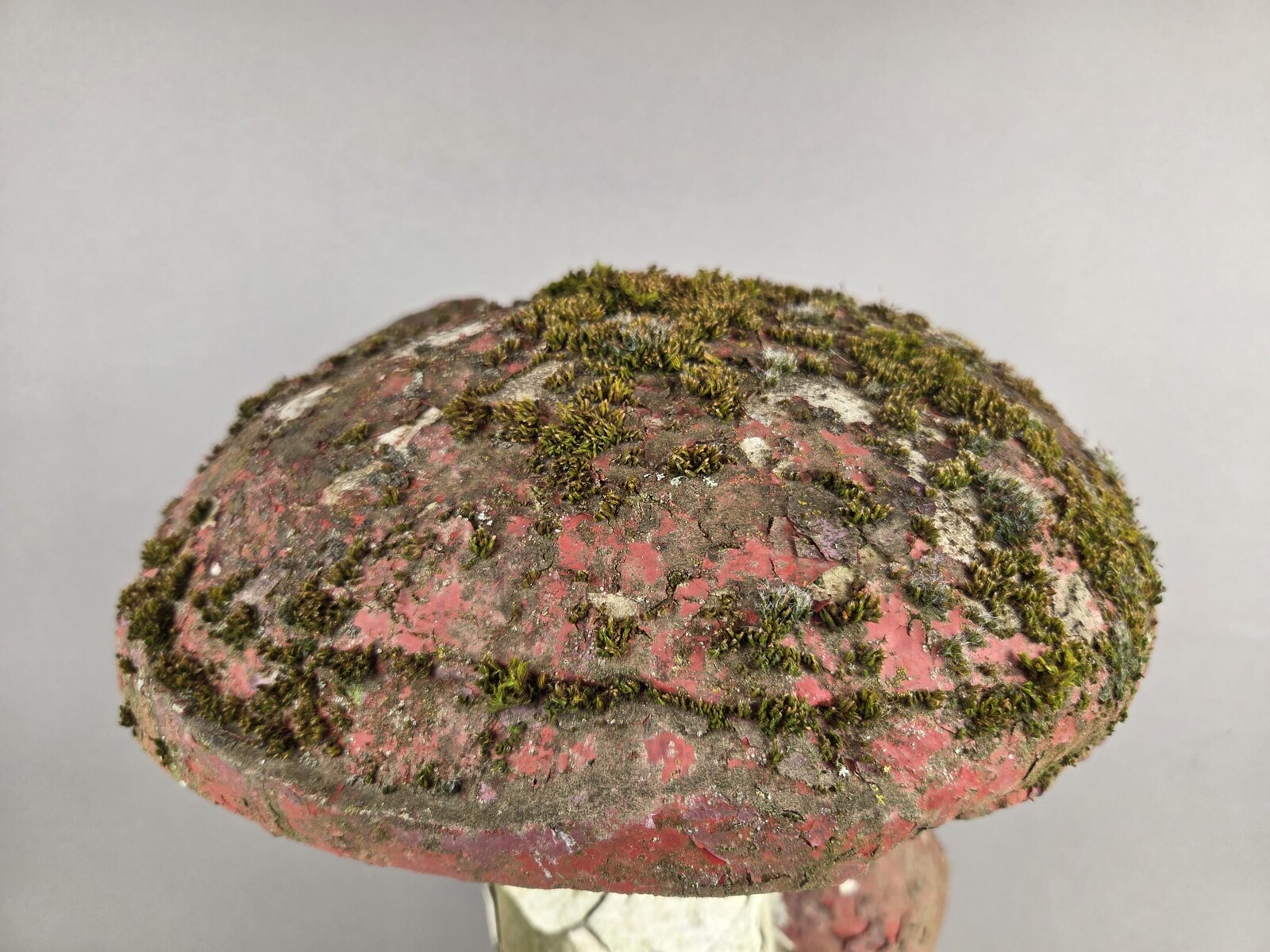 Polychrome cement mushroom, circa 1970
