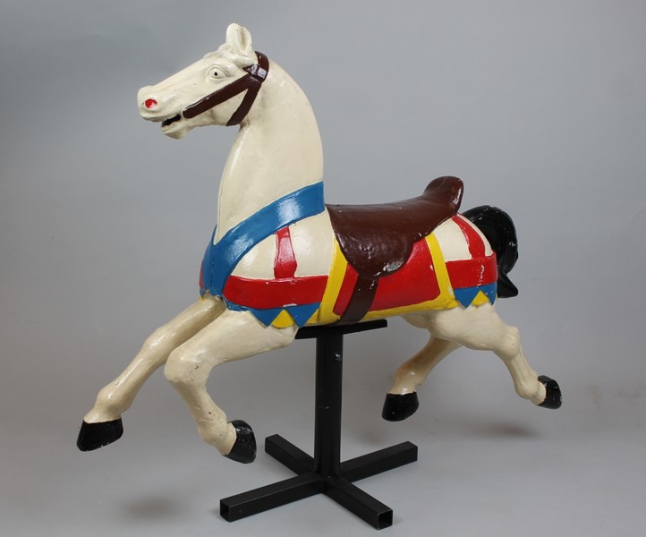 Polychrome iron carousel horse, circa 1920