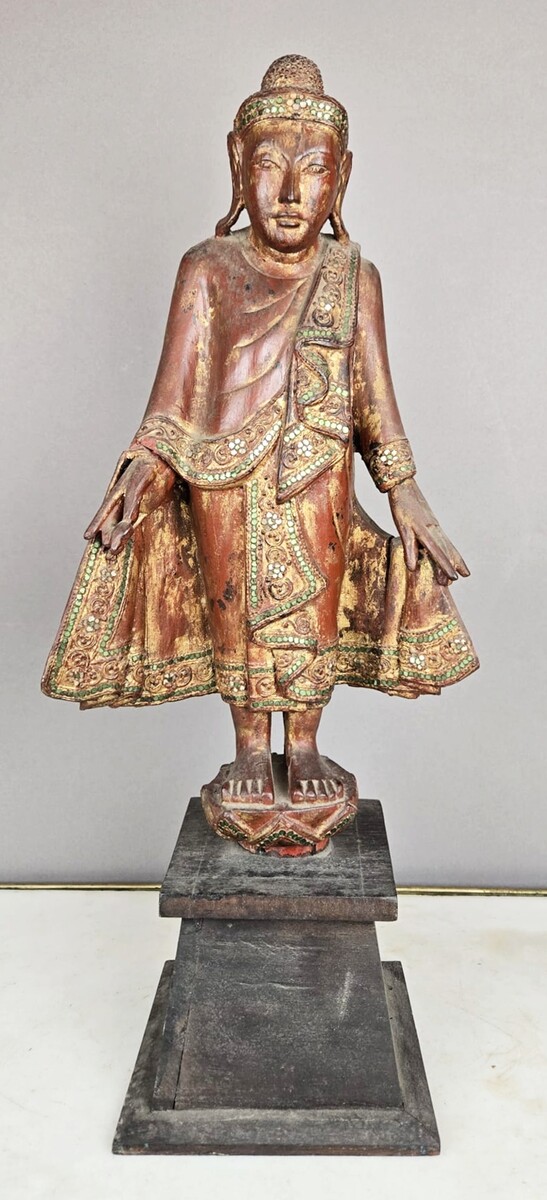 polychrome wooden Buddha, 19th century 