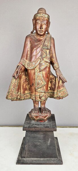 polychrome wooden Buddha, 19th century 