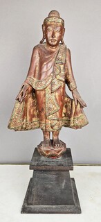 polychrome wooden Buddha, 19th century 