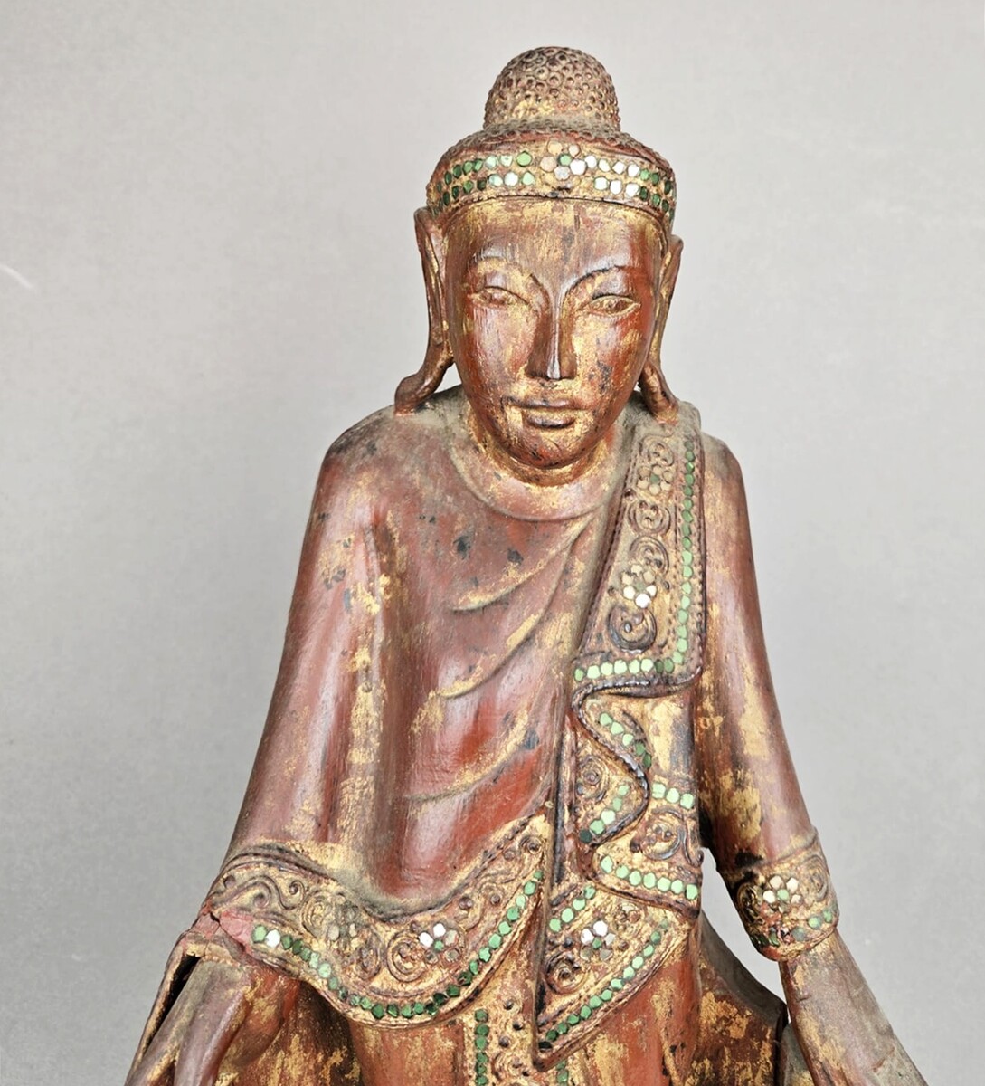 polychrome wooden Buddha, 19th century 