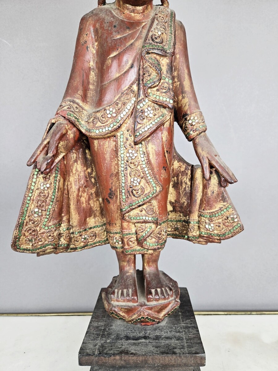 polychrome wooden Buddha, 19th century 