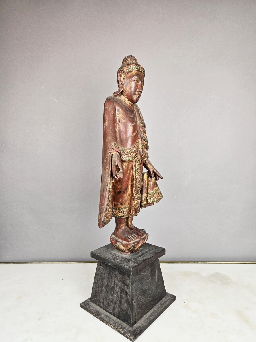 polychrome wooden Buddha, 19th century 