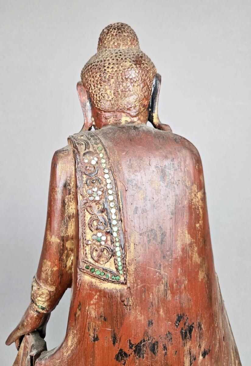 polychrome wooden Buddha, 19th century 