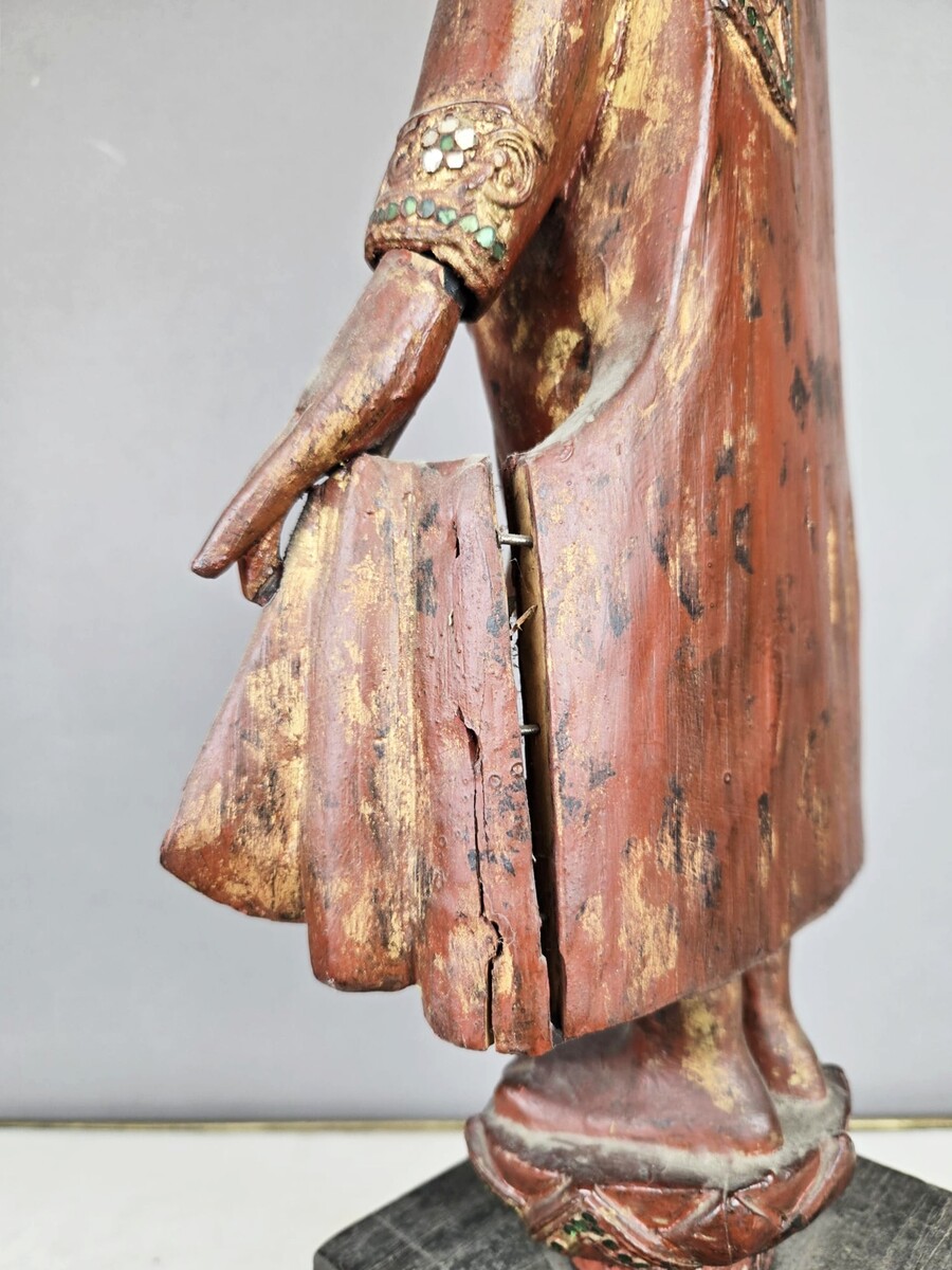 polychrome wooden Buddha, 19th century 