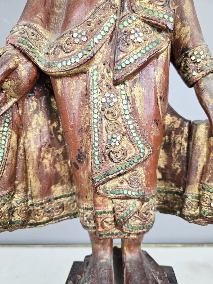 polychrome wooden Buddha, 19th century 