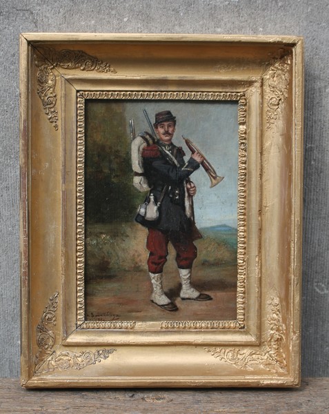 Portrait of a soldier, signed in lower left corner
