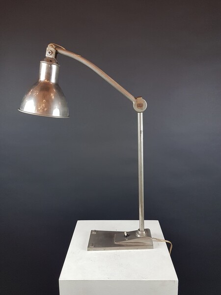 Pretty polished metal lamp - circa 1960