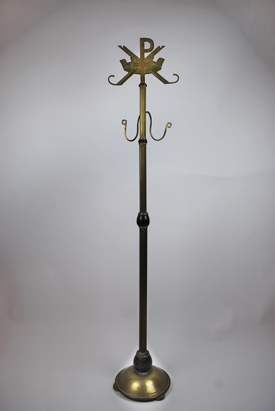 Priestly Support, Brass And Wood, Early 20th.c 