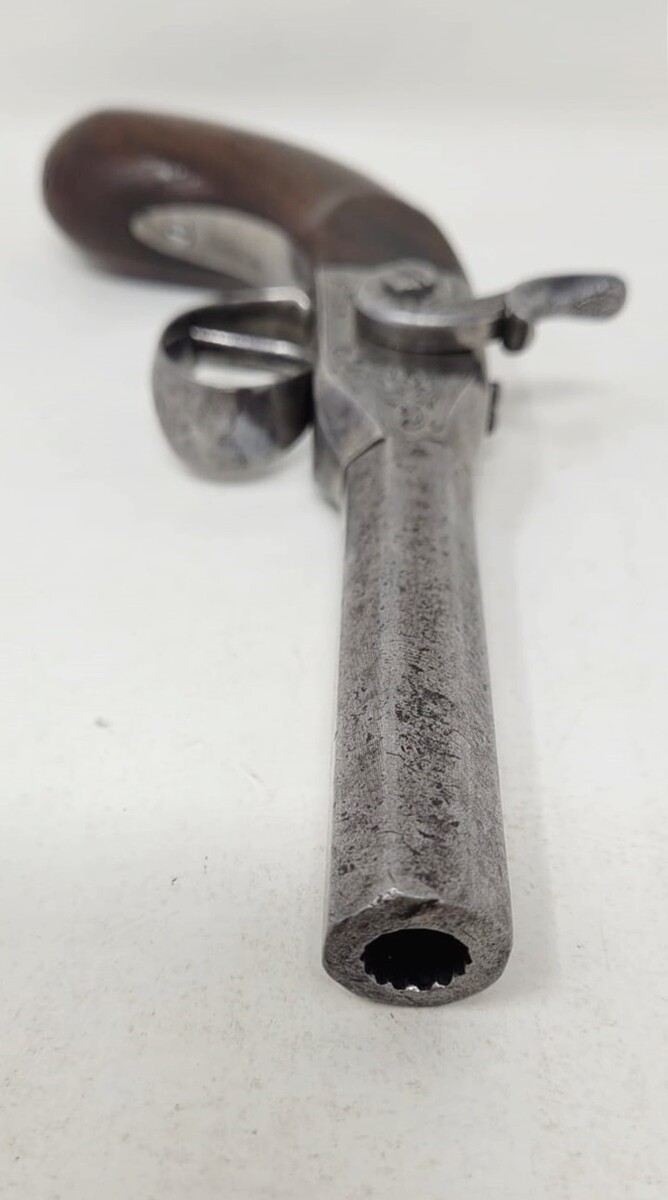 rare needle percussion pistol - side hammer - cenon damascus rifled barrel unscrewable for loading - Liège circa 1850