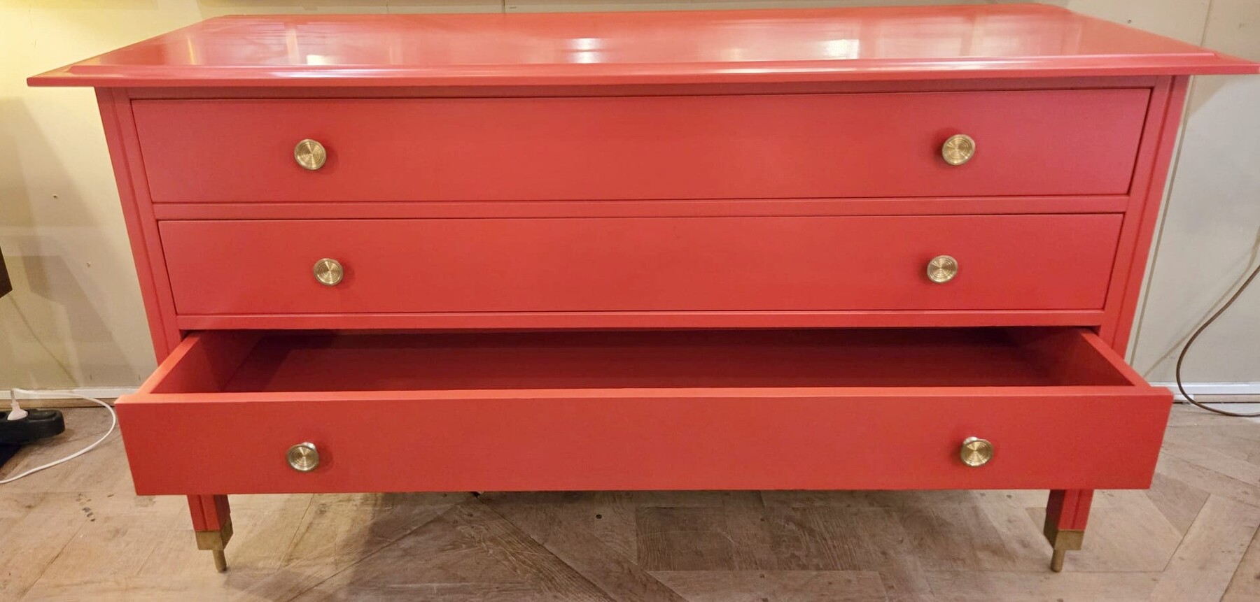 Red chest of drawers, Carlo de Carli, 1960s