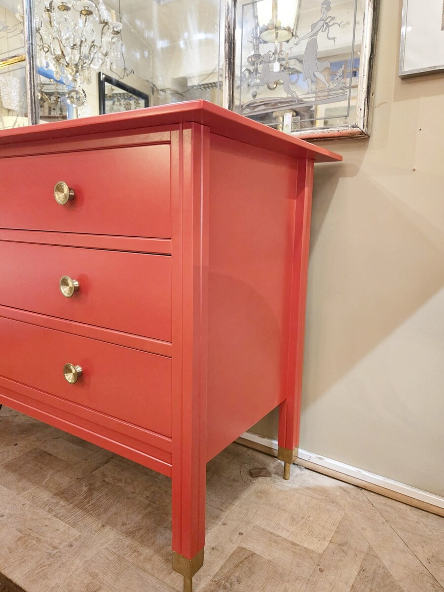 Red chest of drawers, Carlo de Carli, 1960s