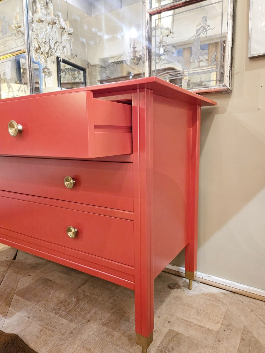 Red chest of drawers, Carlo de Carli, 1960s