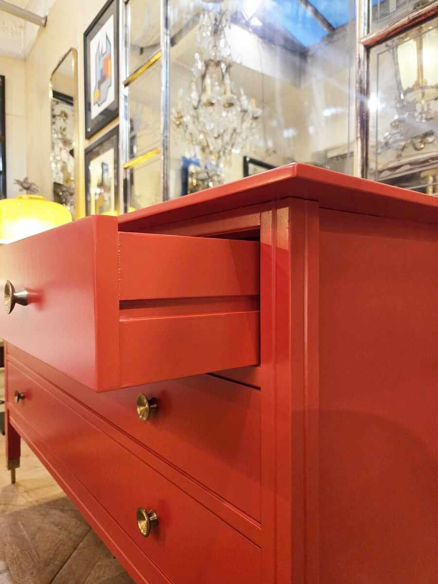 Red chest of drawers, Carlo de Carli, 1960s