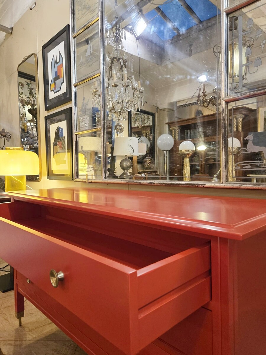 Red chest of drawers, Carlo de Carli, 1960s