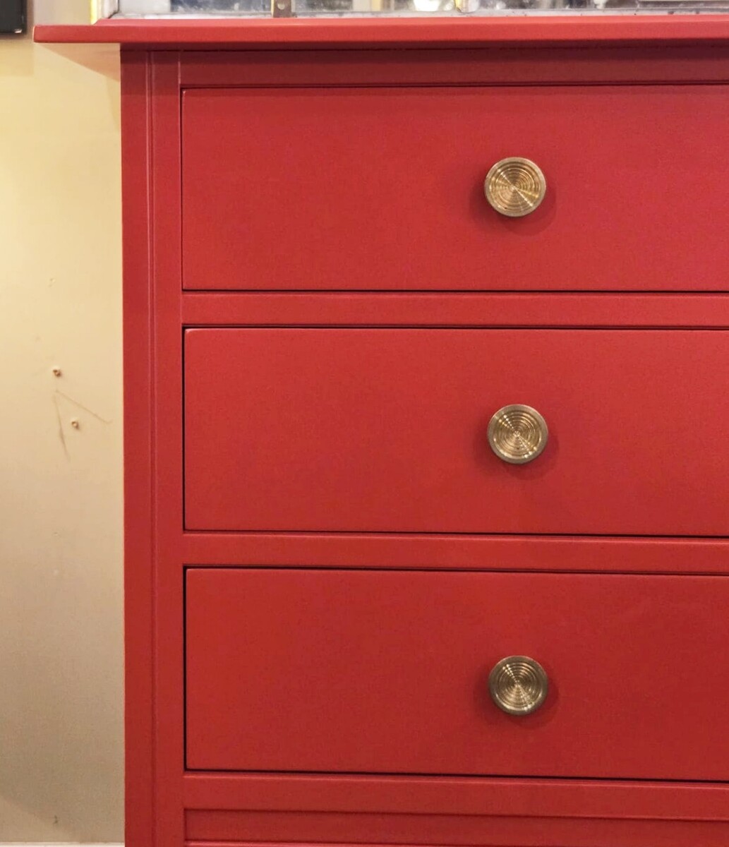 Red chest of drawers, Carlo de Carli, 1960s