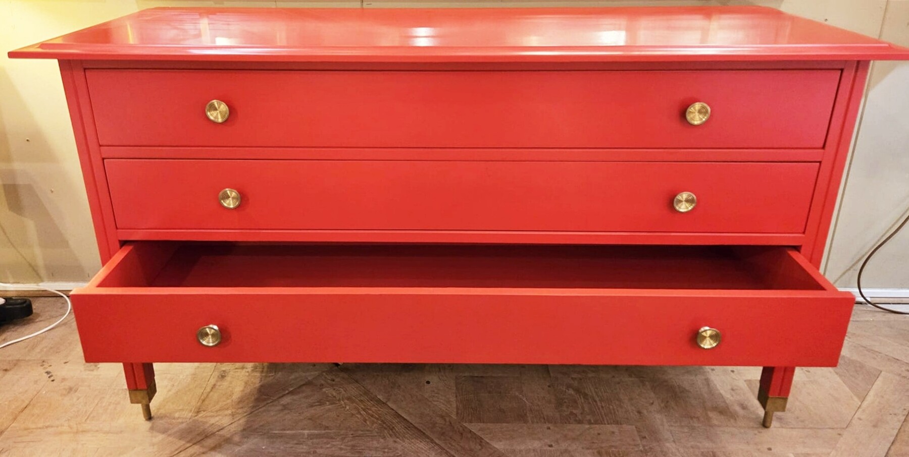 Red chest of drawers, Carlo de Carli, 1960s