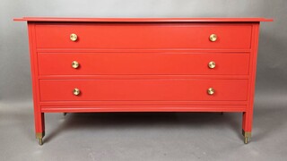 Red chest of drawers, Carlo de Carli, 1960s