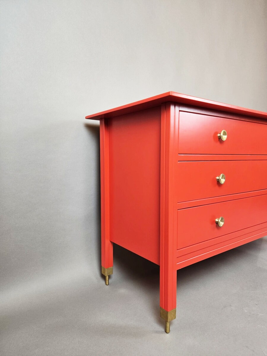 Red chest of drawers, Carlo de Carli, 1960s