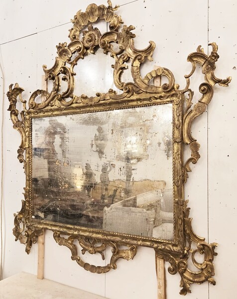 Regency style mirror in gilded wood, 19th