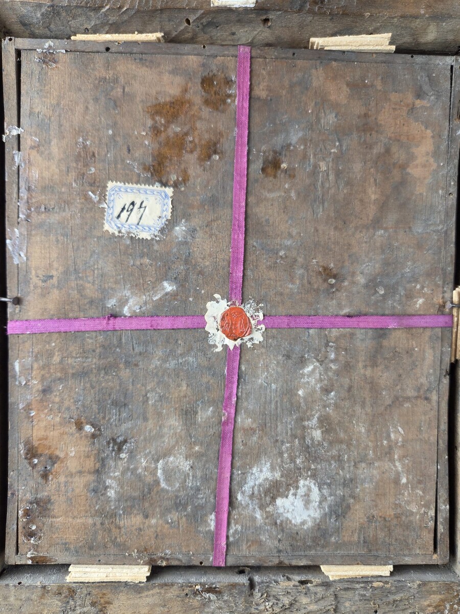 Reliquary frame with Agnus Dei and relics of Saint Mansuet – Italy, 18th century