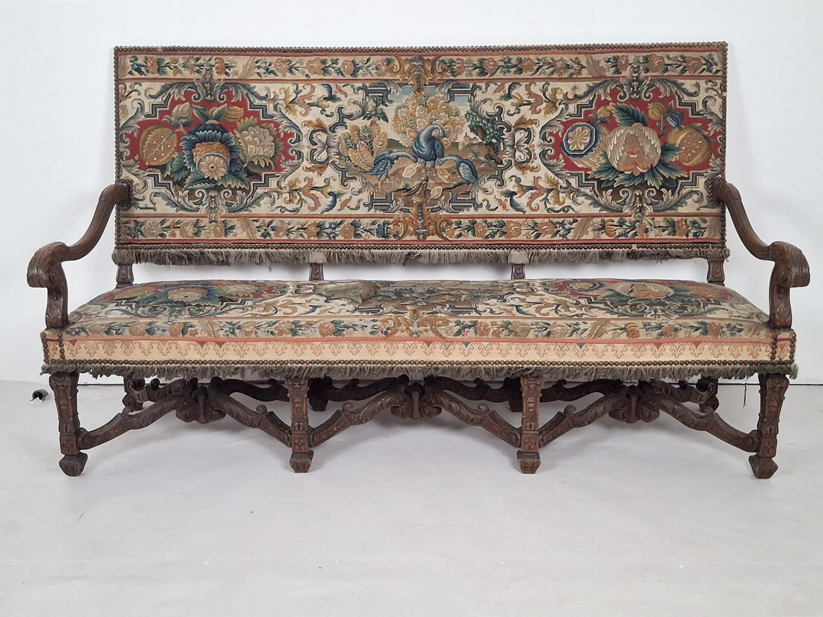 Renaissance-style sofa upholstered in tapestry, 19th century