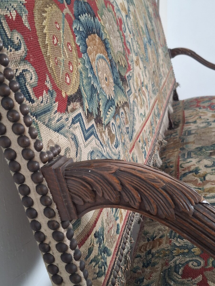 Renaissance-style sofa upholstered in tapestry, 19th century