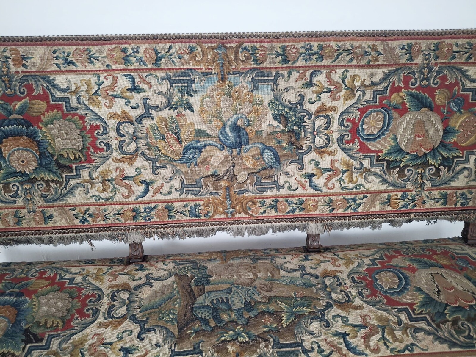 Renaissance-style sofa upholstered in tapestry, 19th century