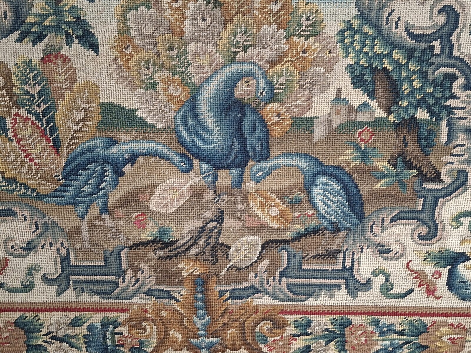 Renaissance-style sofa upholstered in tapestry, 19th century