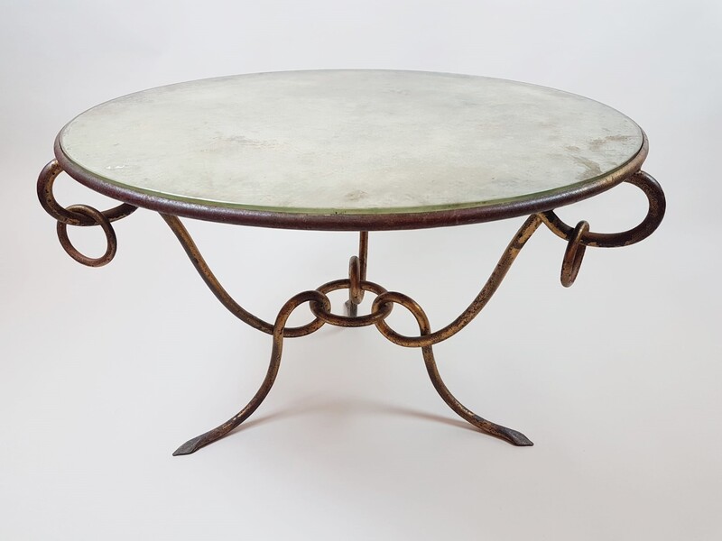 René Drouet, Golden Wrought Iron Coffee Table